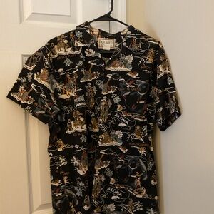 Kai Aloha Black Tropical Print Men's Shirt